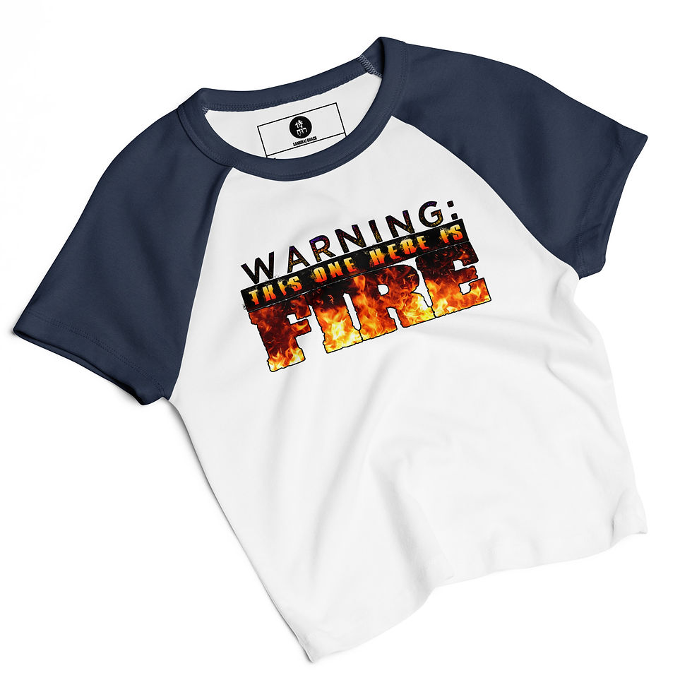 Thumbnail: Fire Warning - Women’s micro rib raglan baby tee