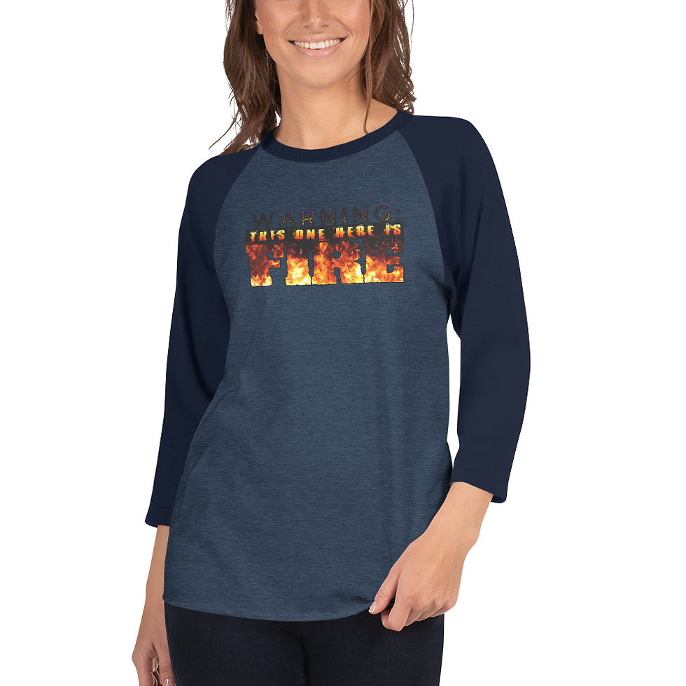 Thumbnail: Fire Warning (orange) - 3/4 sleeve raglan