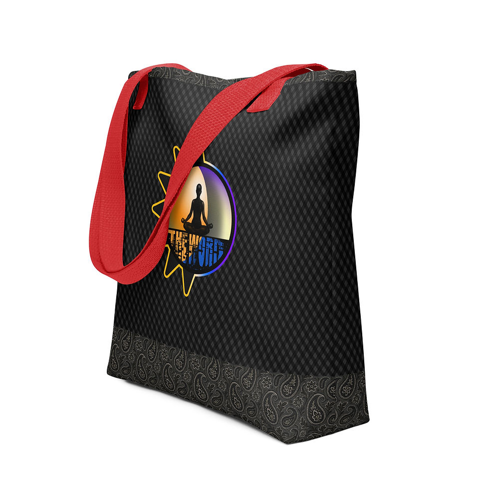 Thumbnail: Meditate (Day & Night/color rays) - Coal Diamond 15"x15" Tote bag