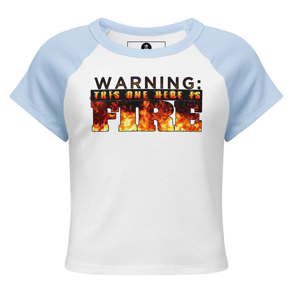 Thumbnail: Fire Warning - Women’s micro rib raglan baby tee
