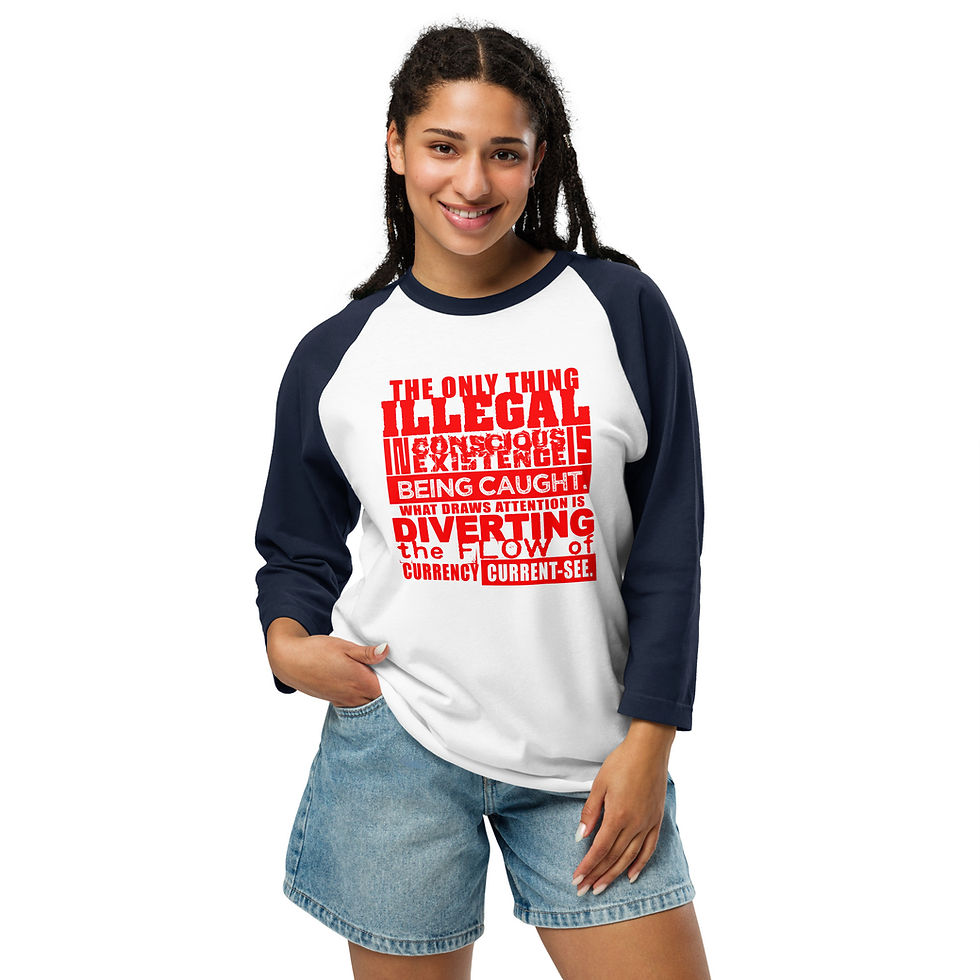 Thumbnail: The only Thing Illegal (redletter) -  3/4 sleeve raglan shirt