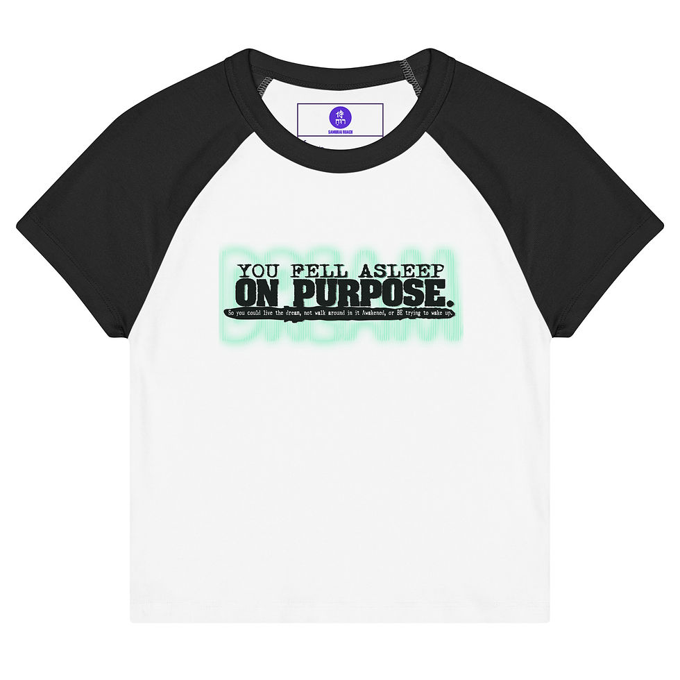 Thumbnail: Sleep On Purpose (blk/wht ghost) - Women’s micro rib baby tee