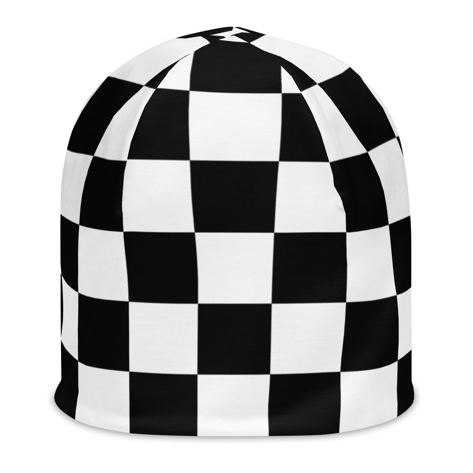 Checker All-Over Print Beanie