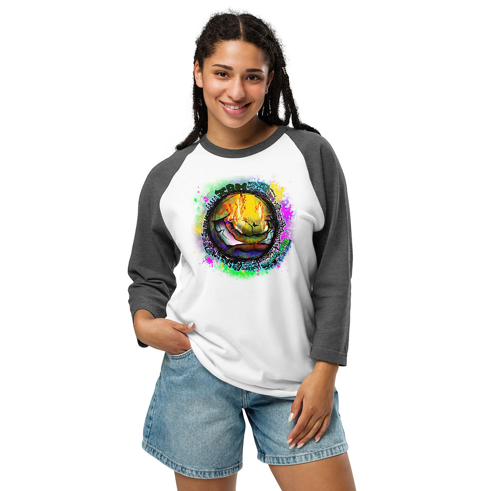 Thumbnail: GRRR POWER (Splatter) -  3/4 sleeve raglan shirt