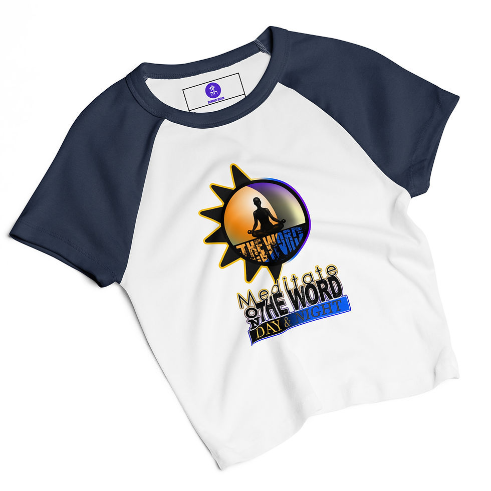Thumbnail: Meditate On The Word Day & Night (text) - Women’s micro rib raglan baby tee