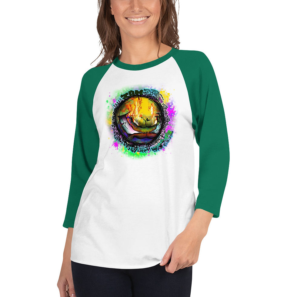 Thumbnail: GRRR POWER (Splatter) -  3/4 sleeve raglan shirt