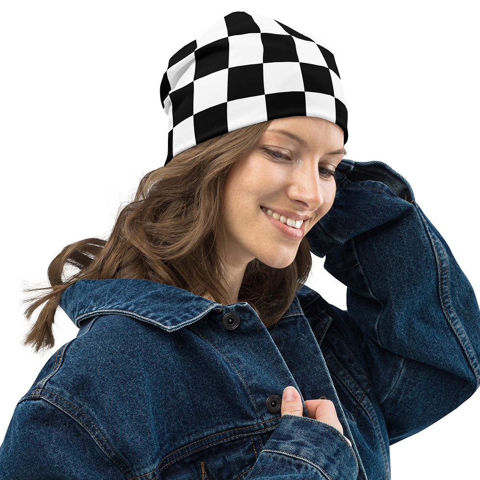 Thumbnail: Checker All-Over Print Beanie