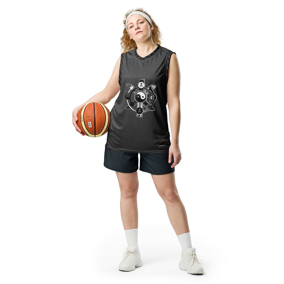 Thumbnail: BEING/SRL (Black Knight) - Smoke- Recycled unisex basketball jersey