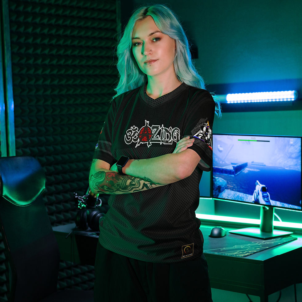 Thumbnail: OM-A-ZING (Stacked) - Blackout Knight - Recycled unisex sports jersey