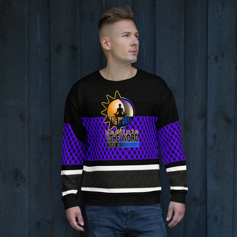 Thumbnail: Meditate On The Word (Day & Night - txt) (Blacklight/Rael) - Unisex Sweatshirt