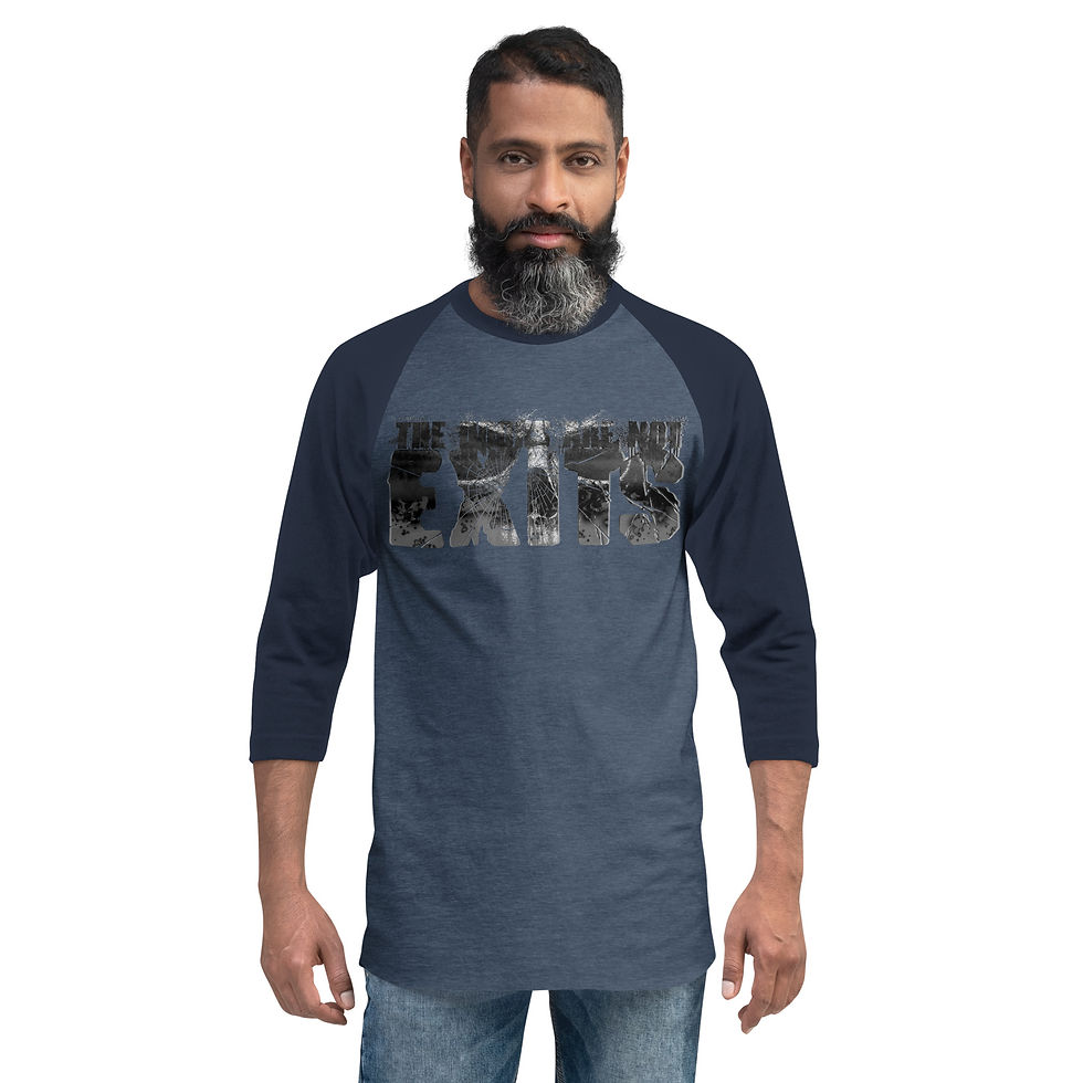Thumbnail: The Doors Are Not Exits (Grey Skull) - 3/4 sleeve raglan