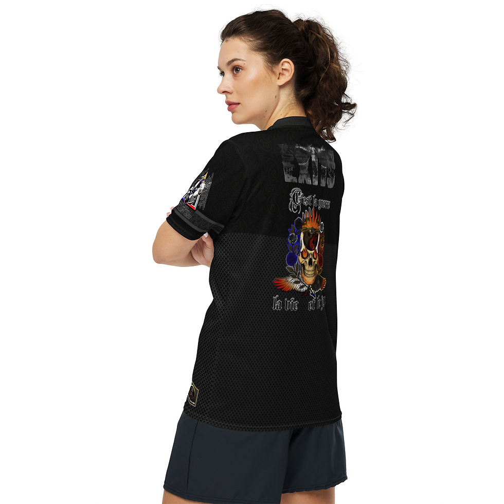 Thumbnail: OM-A-ZING (Stacked) - Blackout Knight - Recycled unisex sports jersey