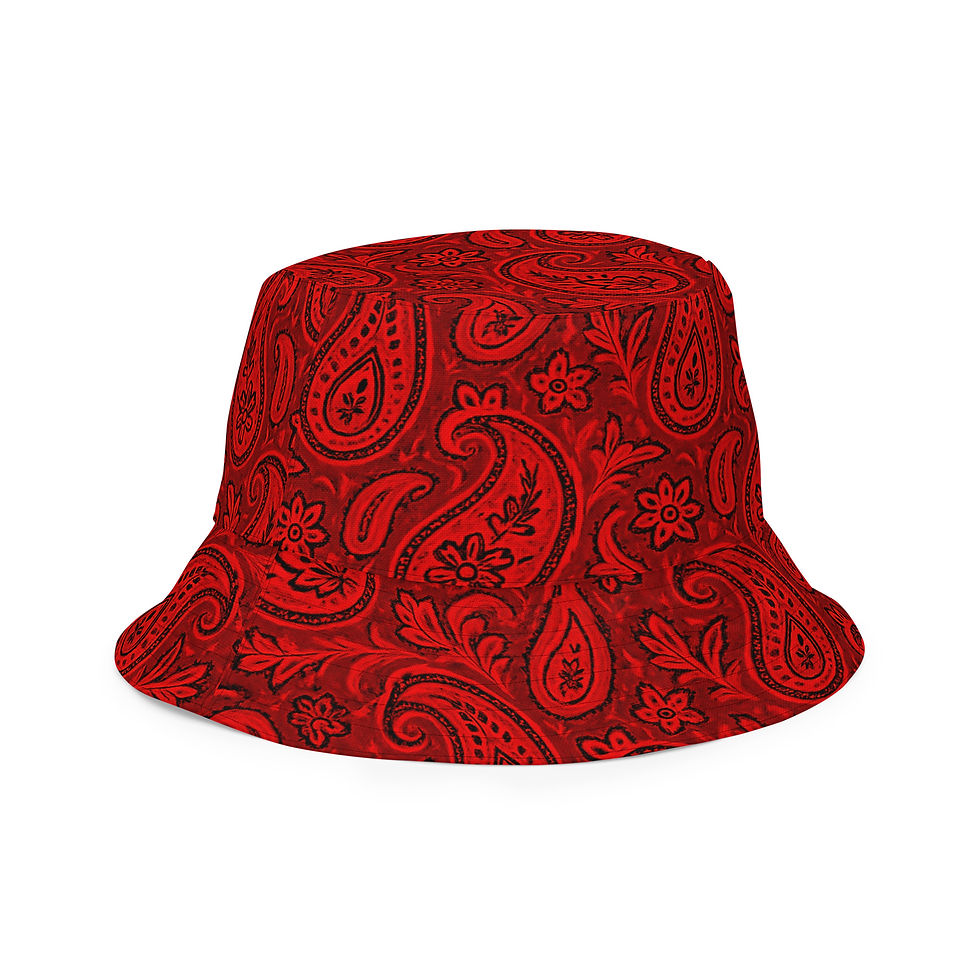 Thumbnail: Bucket hat (Reversible: Red Pais/Blackout Pais)