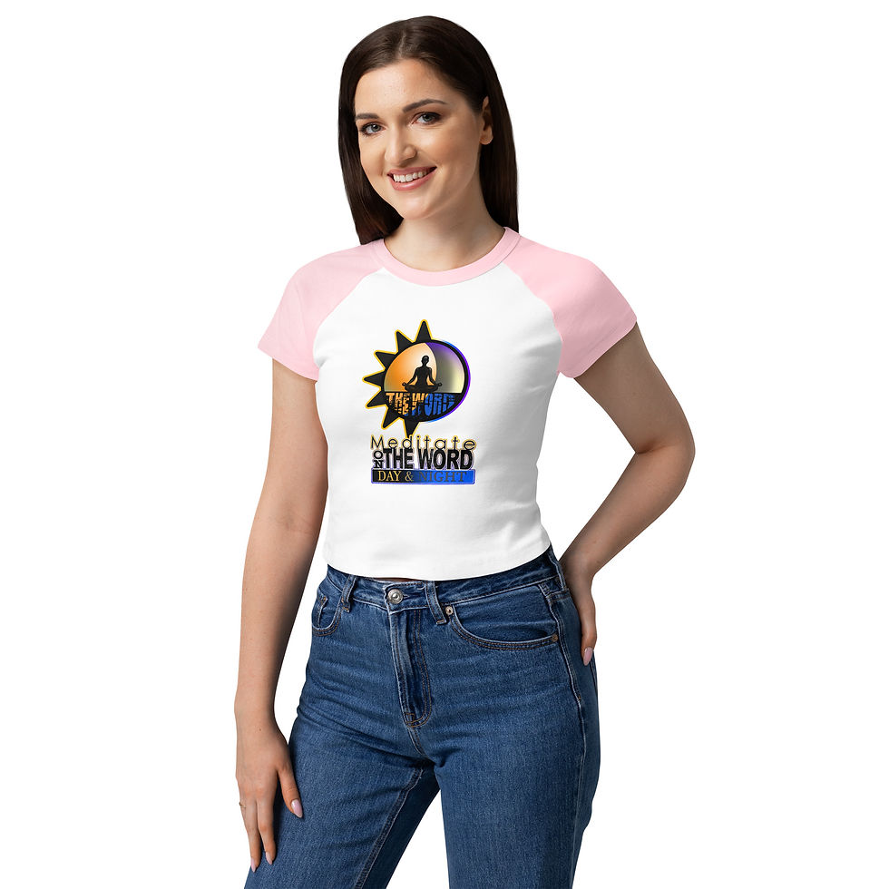 Thumbnail: Meditate On The Word Day & Night (text) - Women’s micro rib raglan baby tee