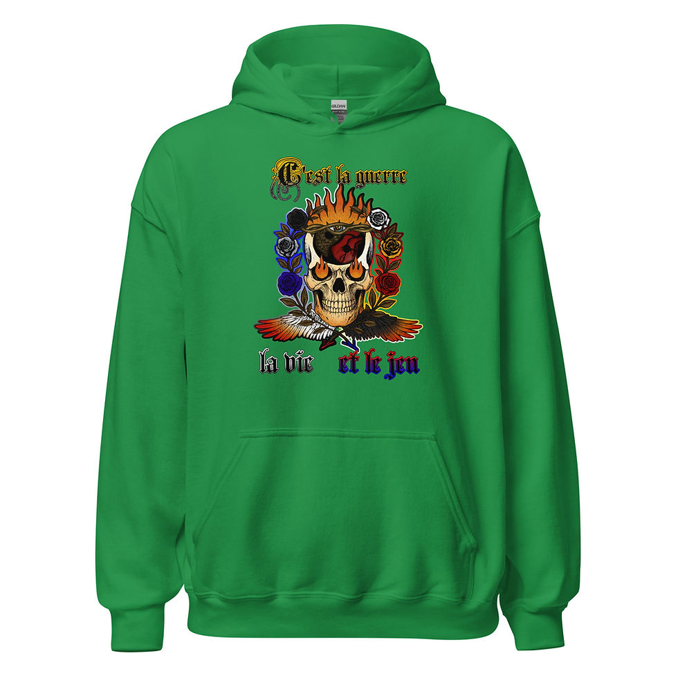 Thumbnail: BEING Symbol (Skull version/text) - Unisex Hoodie (Gildan) Cool colors