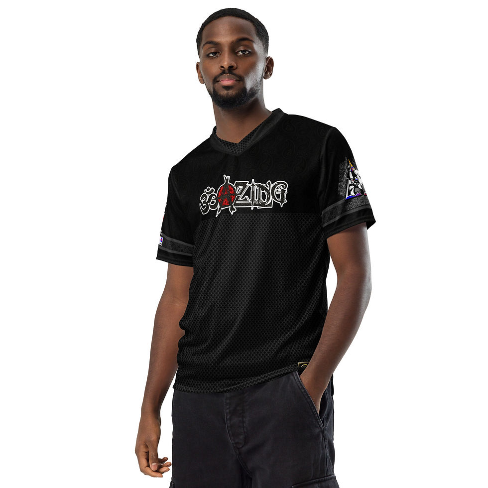 Thumbnail: OM-A-ZING (Stacked) - Blackout Knight - Recycled unisex sports jersey