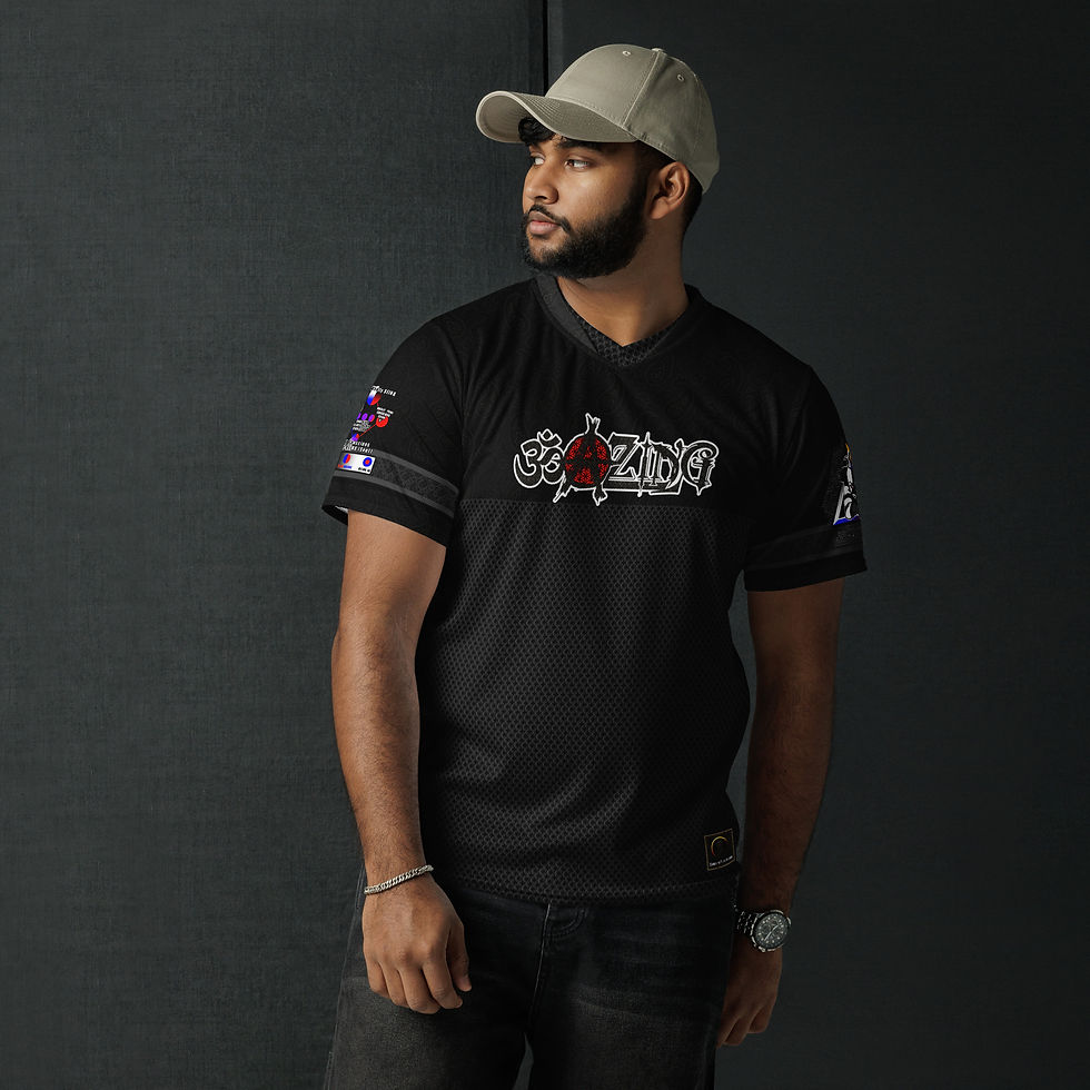 Thumbnail: OM-A-ZING (Stacked) - Blackout Knight - Recycled unisex sports jersey