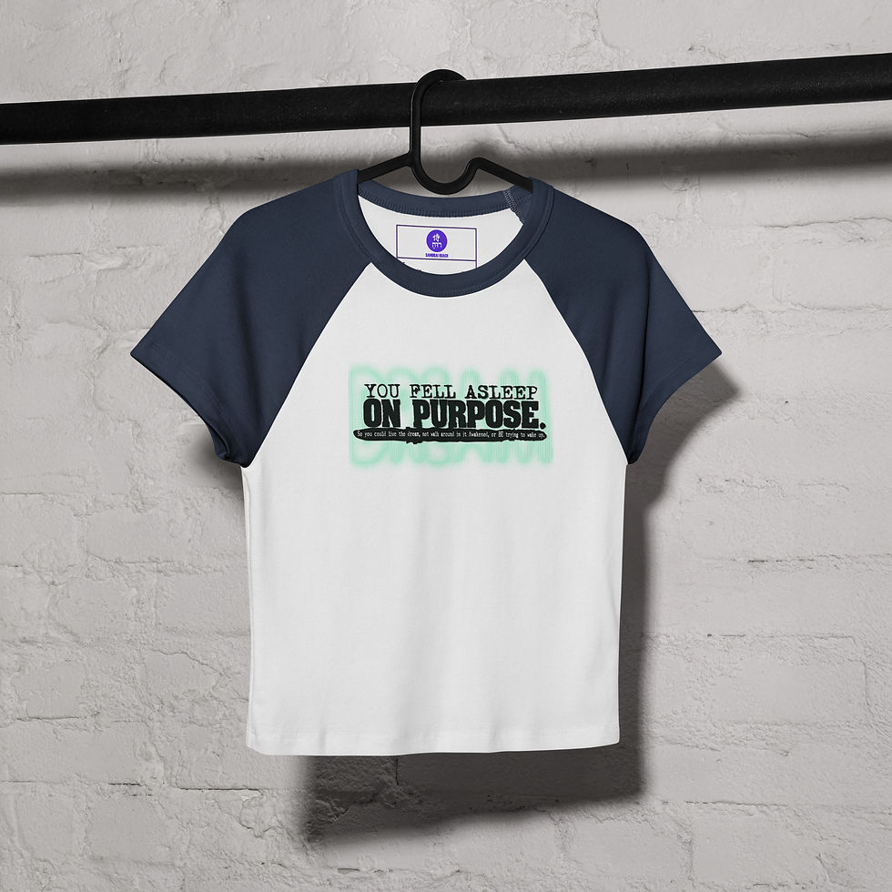 Thumbnail: Sleep On Purpose (blk/wht ghost) - Women’s micro rib baby tee