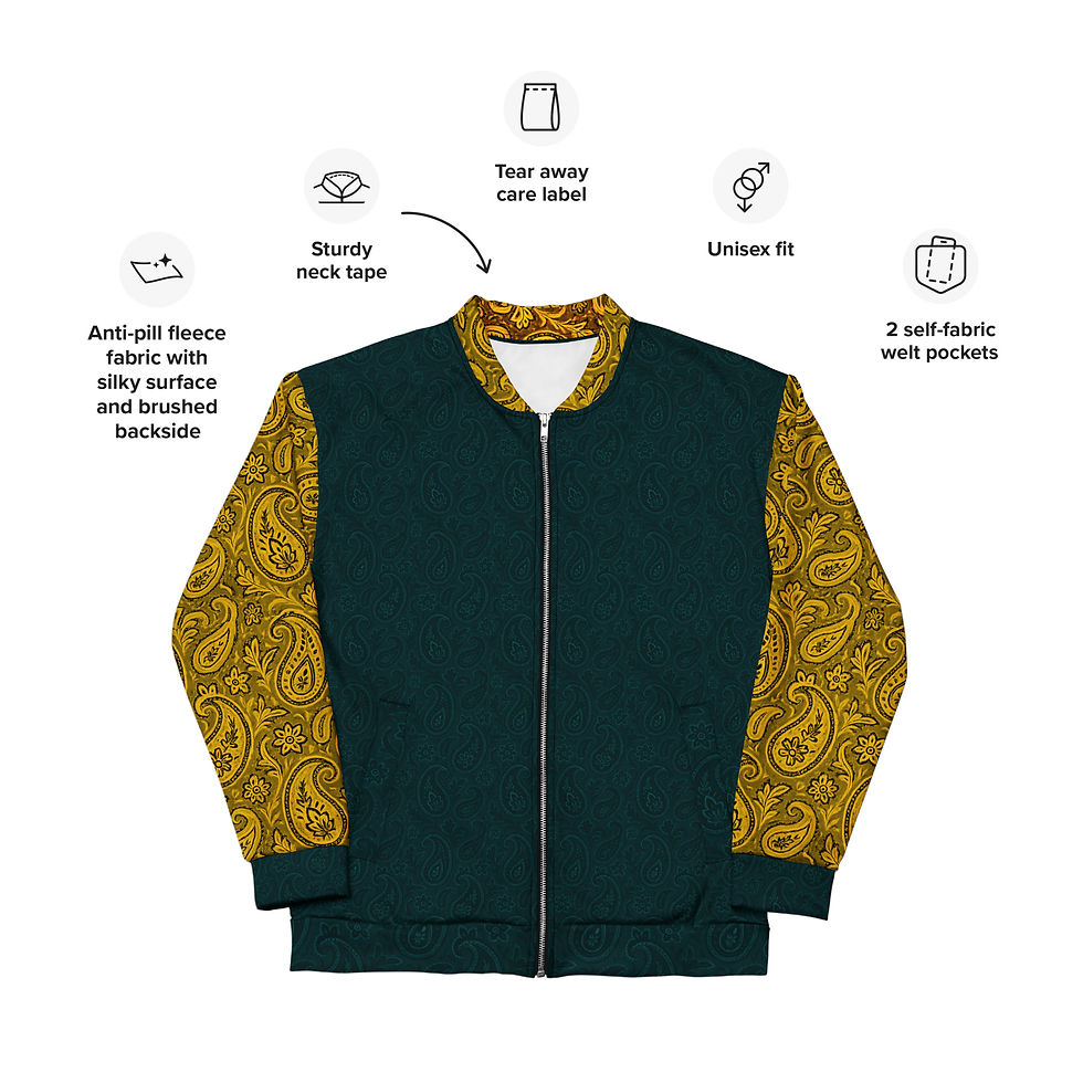 Thumbnail: SRL GNG Day IV Leaf Green (Yellow gold sleeve) - Unisex Bomber Jacket