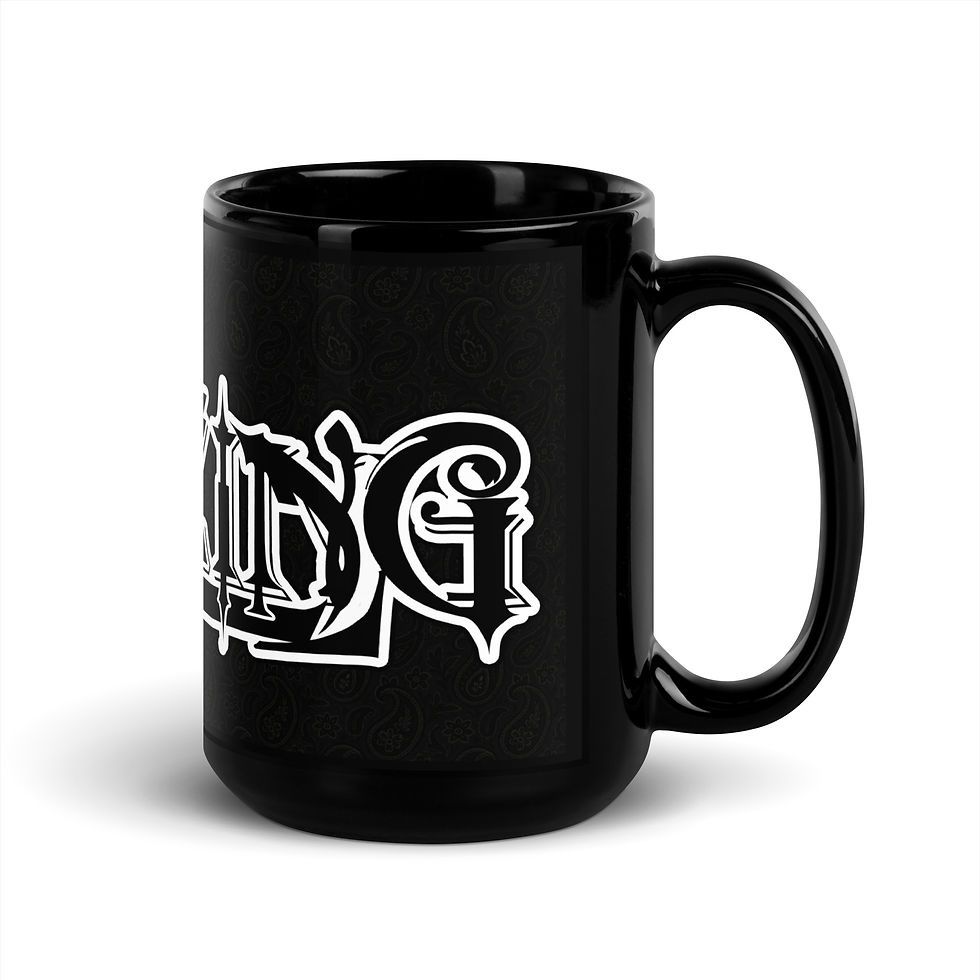 Thumbnail: OM-A-ZING (Blkletter/Red dot) - Black Glossy Mug