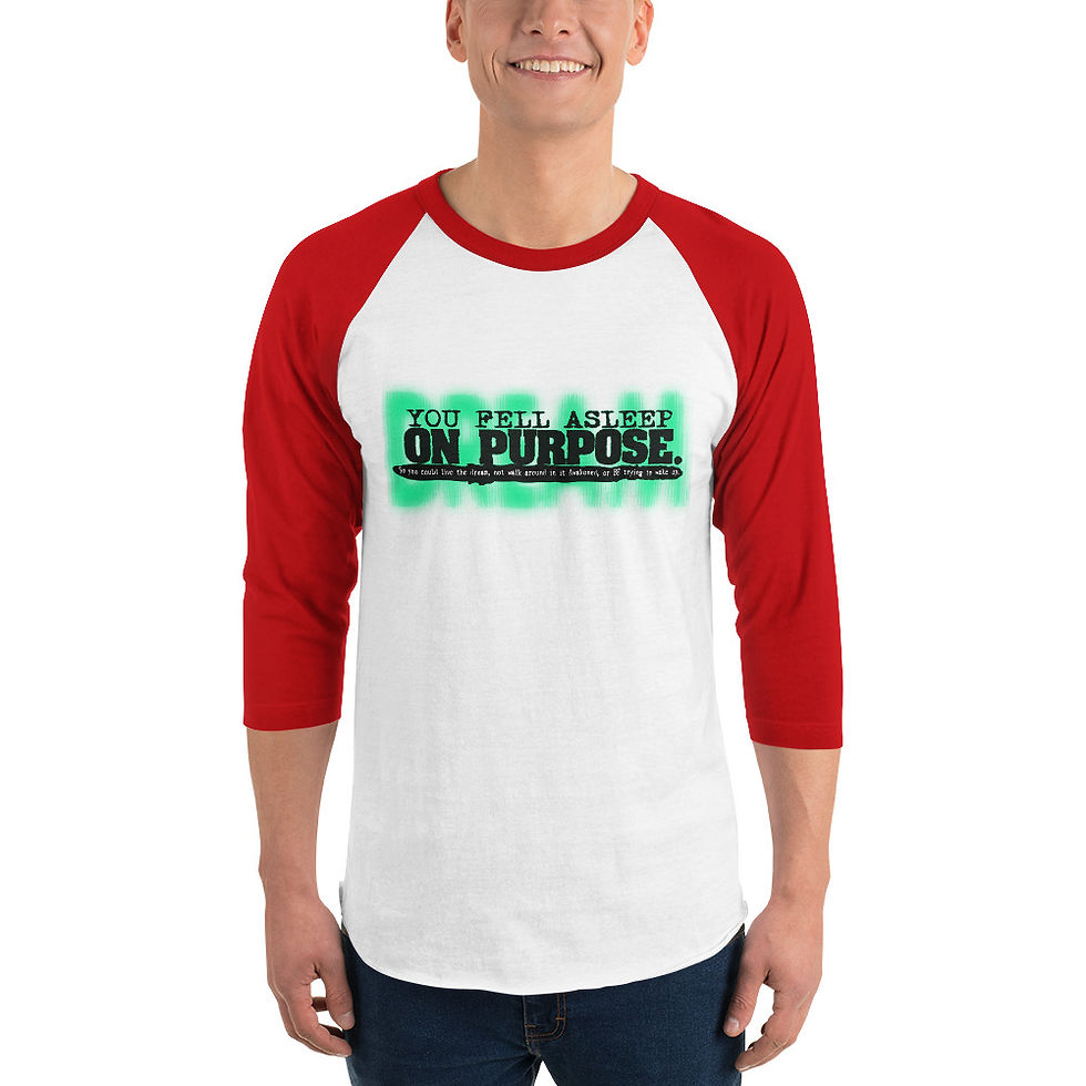 Thumbnail: Sleep On Purpose (blk/green) 3/4 sleeve raglan shirt