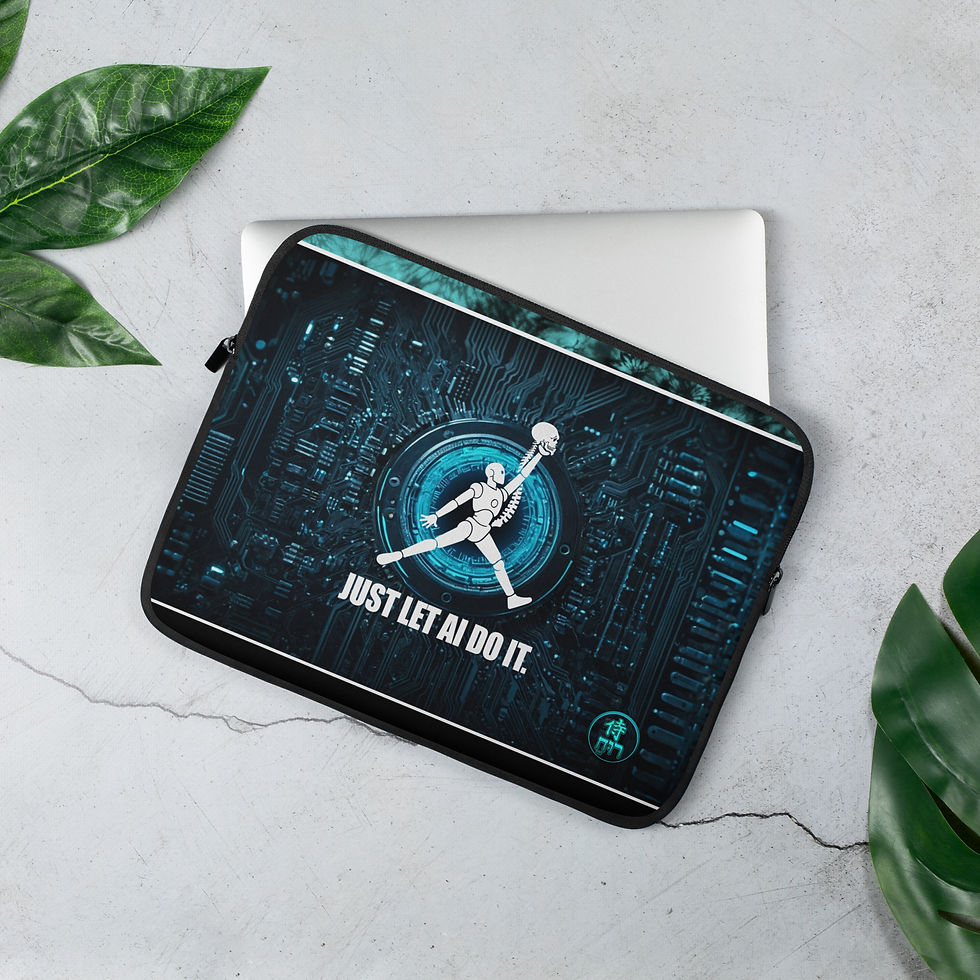 Thumbnail: Just Let AI Do It (Aqua)- Laptop Sleeve