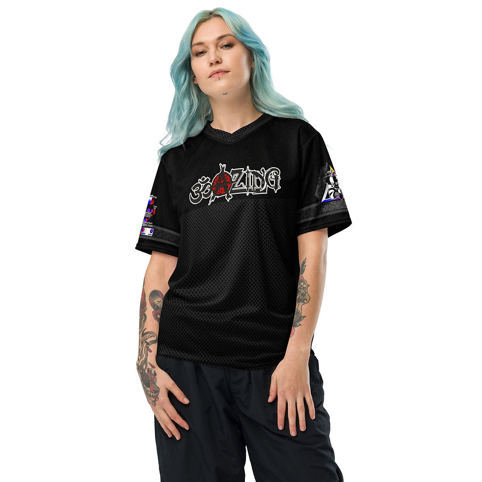 Thumbnail: OM-A-ZING (Stacked) - Blackout Knight - Recycled unisex sports jersey