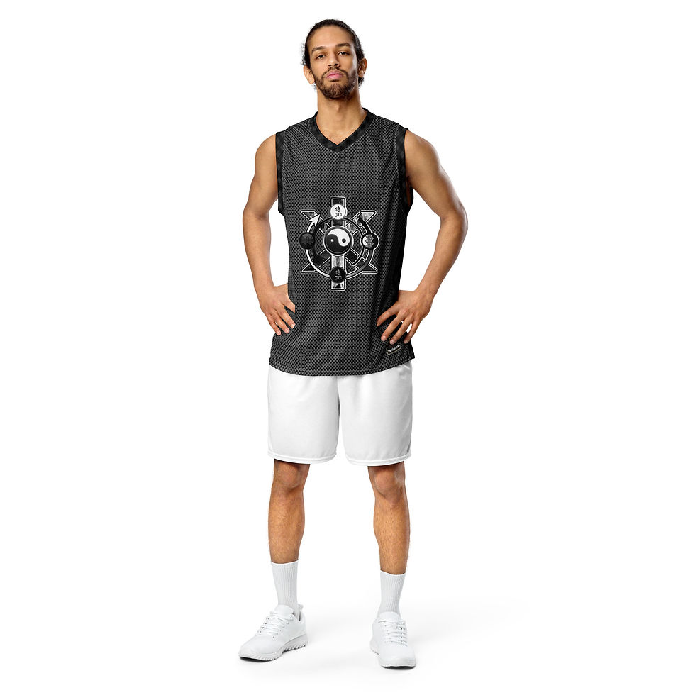 Thumbnail: BEING/SRL (Black Knight) - Smoke- Recycled unisex basketball jersey