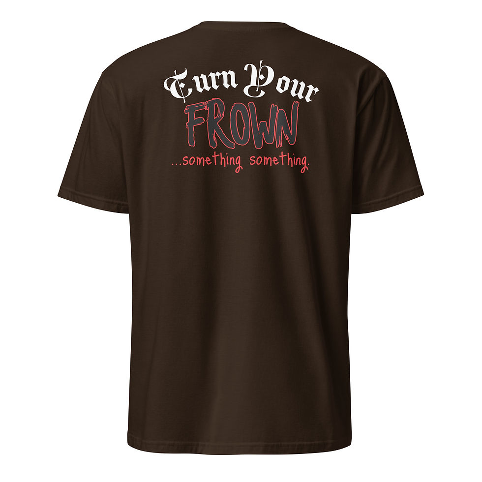 Thumbnail: Turn Your Frown (red/blk - 2sided) - Unisex Tee (Gildan 64)