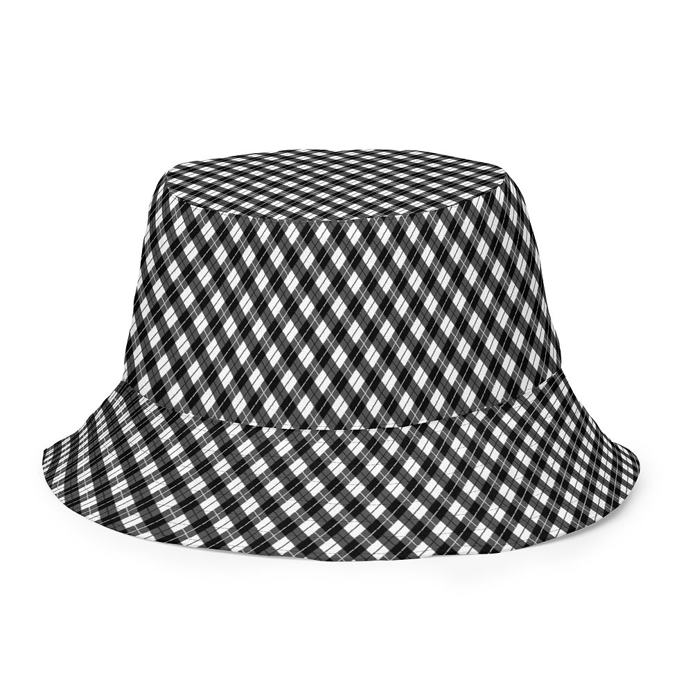 Thumbnail: Bucket hat (Reversible: B/W Checker/Plaid)