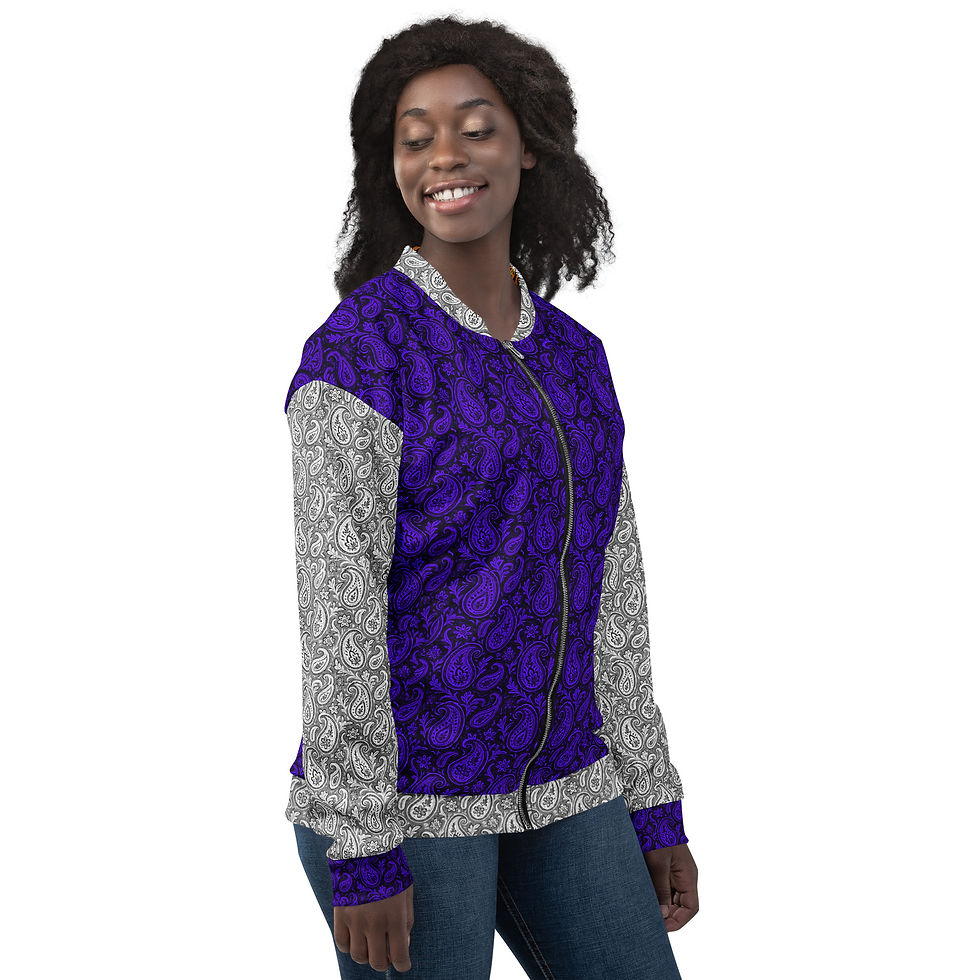 Thumbnail: SRL Blacklight (Silver Sleeve) - Unisex Bomber Jacket