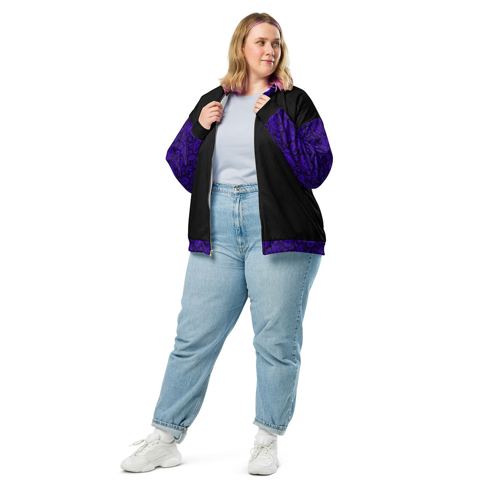 Thumbnail: SRL Blackout (Blacklight Sleeve) - Unisex Bomber Jacket