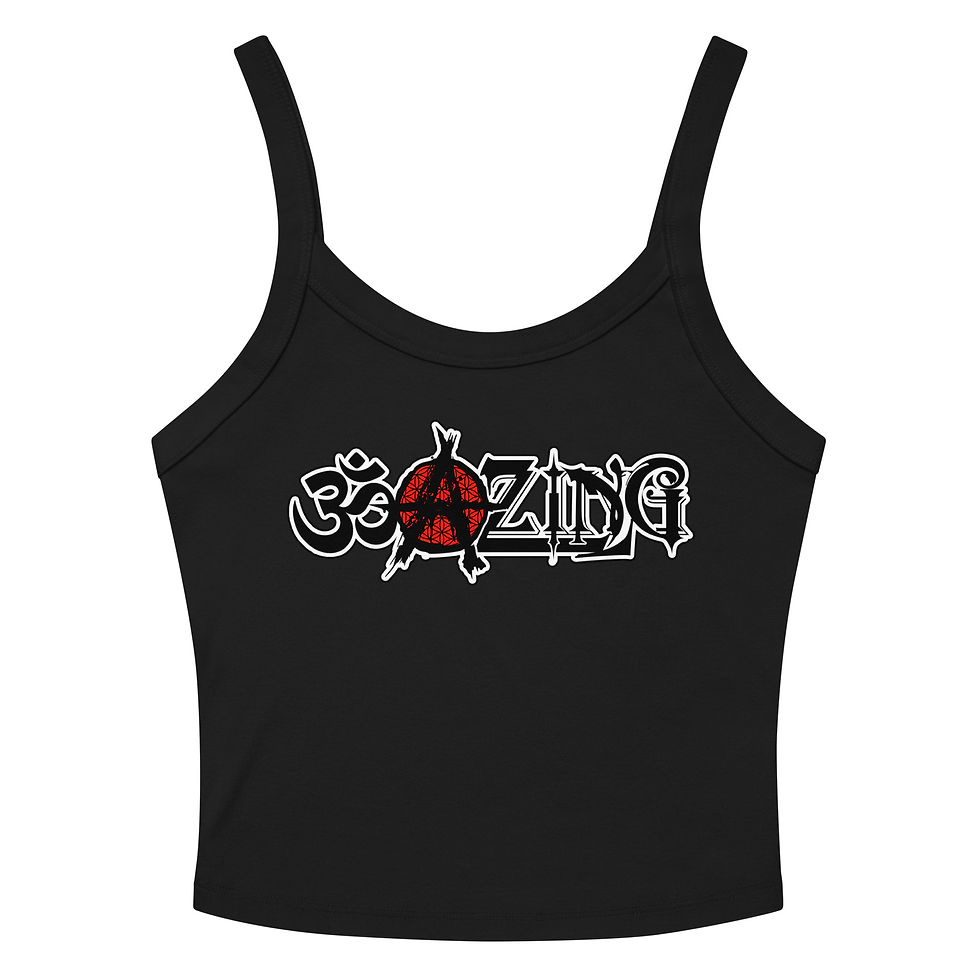 Thumbnail: OM-A-ZING (Blkletter/Red Dot) - (DTF) Women’s micro-rib tank top