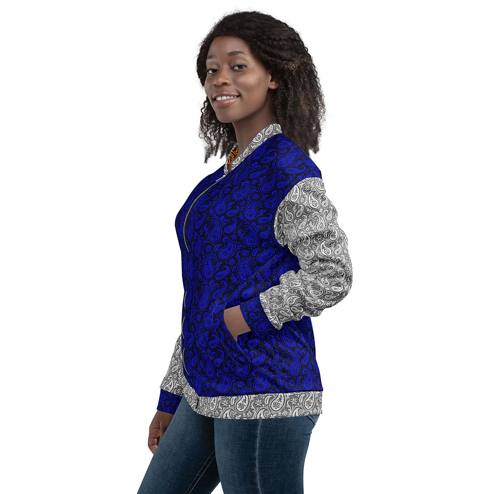 Thumbnail: SRL Blue (Tanzanite /Silver Sleeve) - Unisex Bomber Jacket