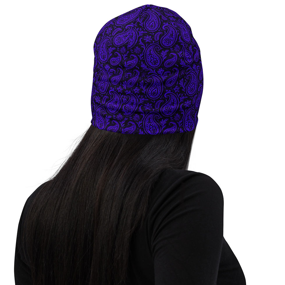 Thumbnail: Drk Blacklight Pais/Blackout - All-Over Print Beanie