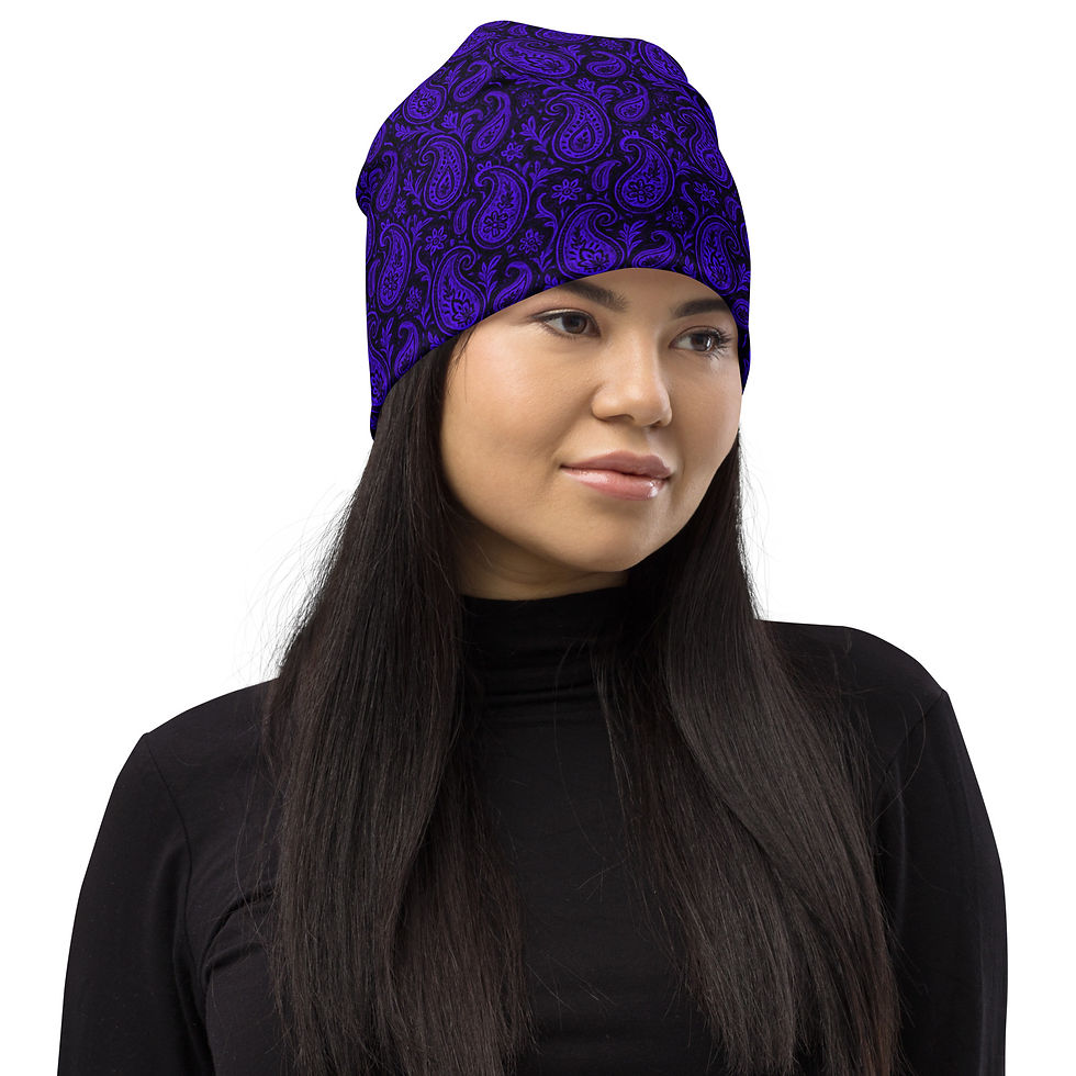 Thumbnail: Drk Blacklight Pais/Blackout - All-Over Print Beanie