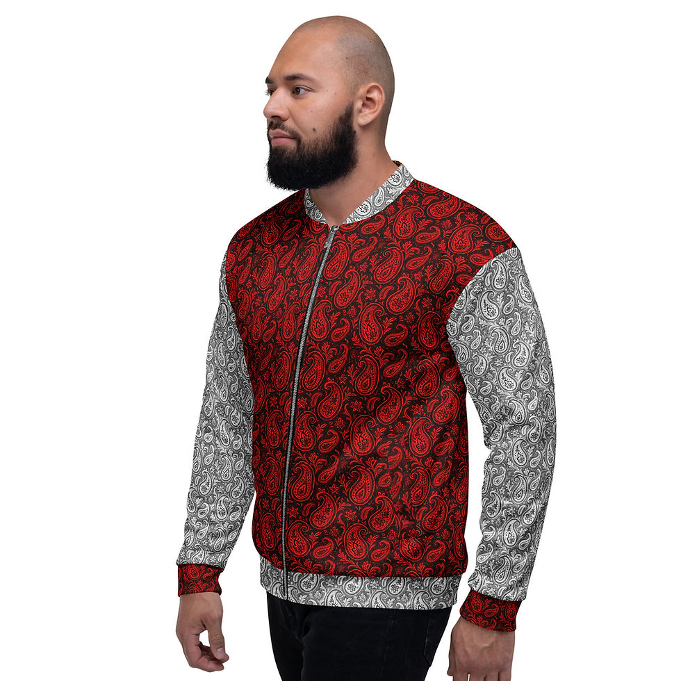 Thumbnail: SRL Red (Bright/Silver Sleeve) - Unisex Bomber Jacket