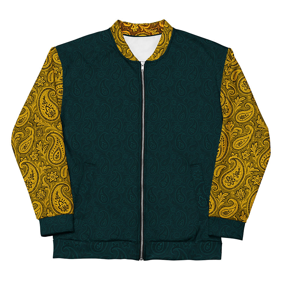 Thumbnail: SRL GNG Day IV Leaf Green (Yellow gold sleeve) - Unisex Bomber Jacket