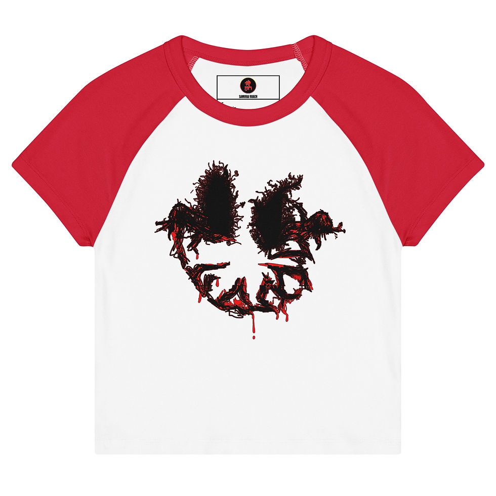 Thumbnail: Turn Your Frown (Something Something..) - Women’s micro rib baby tee (2 sided)