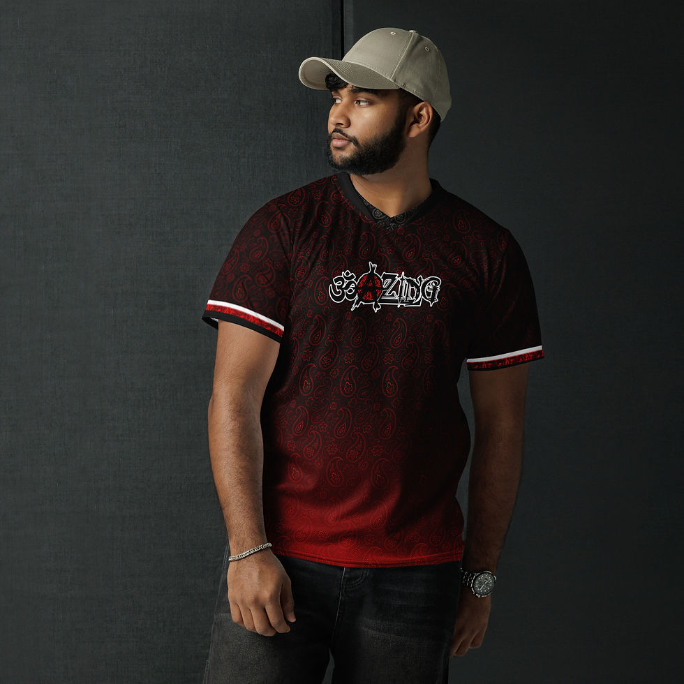 Thumbnail: OM-A-ZING (blkletter/red dot) - Recycled unisex jersey (Görünməyən Atəş)