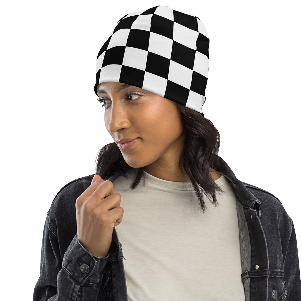 Thumbnail: Checker All-Over Print Beanie