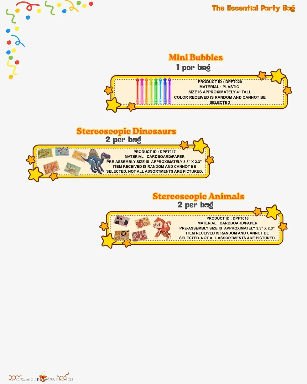 Thumbnail: Choose your Tier 1 party favor for personalized birthday goodie bags2