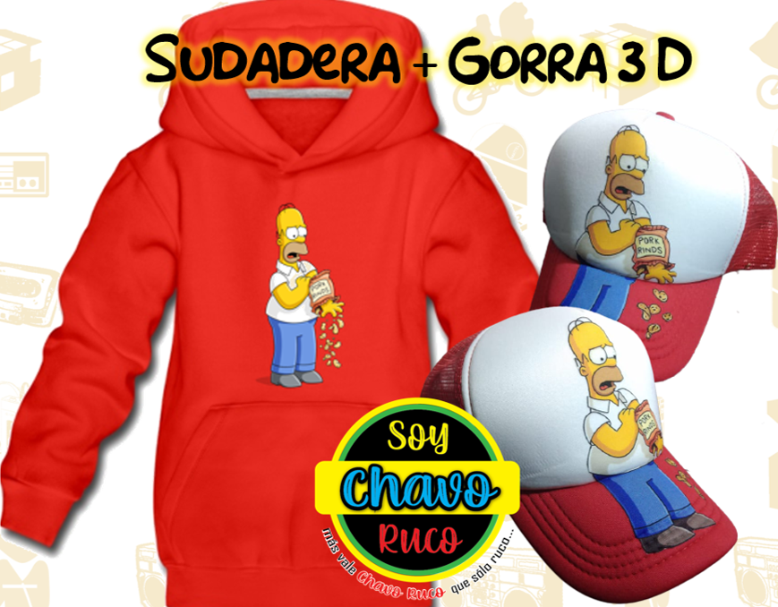 Kit Sudadera Homero + Gorra 3D Homero