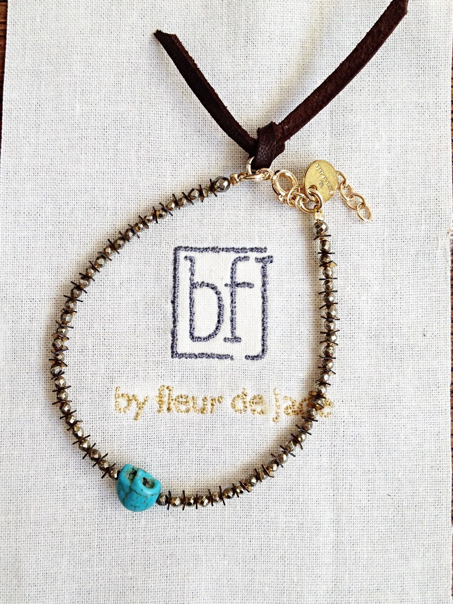 bracelet ROCK en howlite turquoise