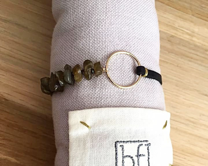Miniature : bracelet DYHIA cuir noir