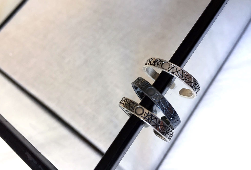 Miniature : bague VITTO homme argent noirci 925 ou argent gun