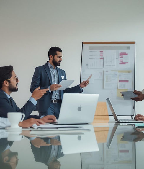 Service-based business owner working in a professional office environment