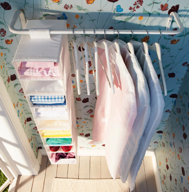 Thumbnail: MULIG Clothes bar, white23 5/8-35 3/8 "