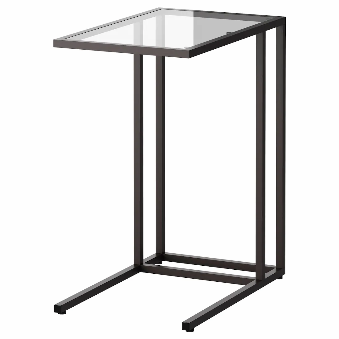 VITTSJO Laptop stand, black-brown/glass13 3/4x25 5/8 "