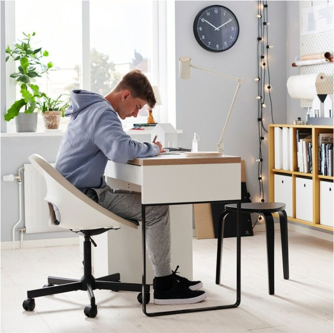Thumbnail: ELDBERGET / MALSKAR Swivel chair, beige/black